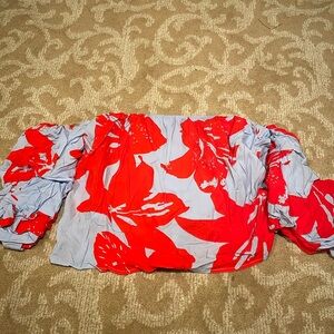 Bardot off the shoulder printed top, size small